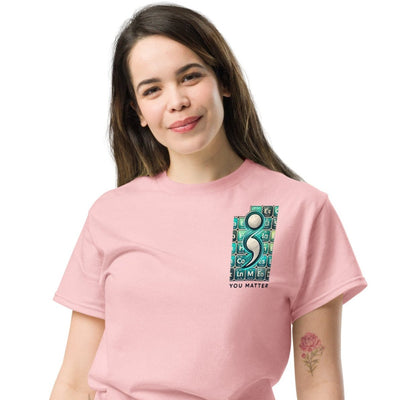 semicolon teal periodic table of elements you matter logo front view